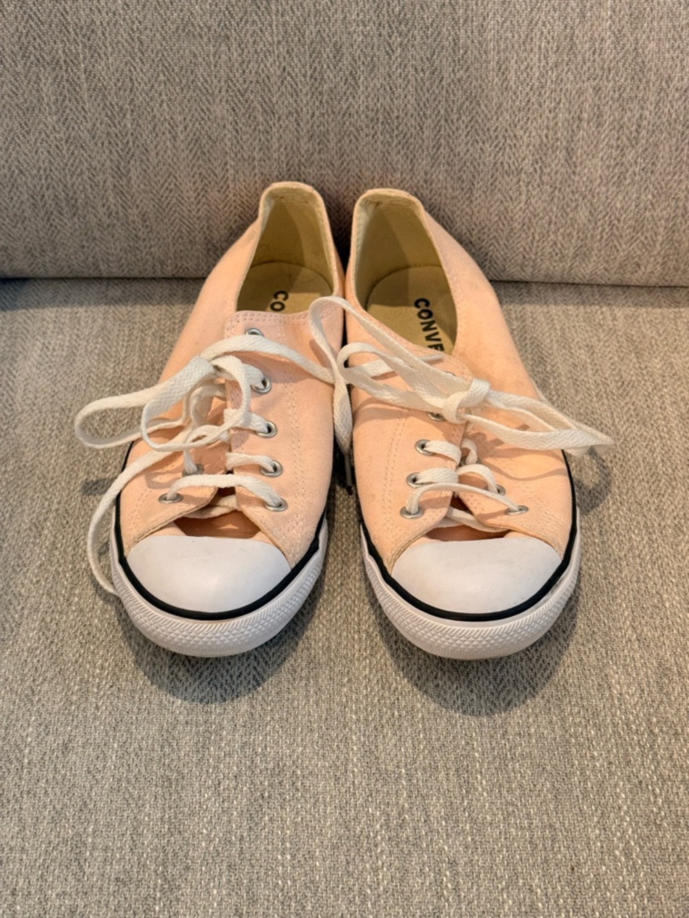 Converse Peach Canvas Low Profile Low-Top Sneakers